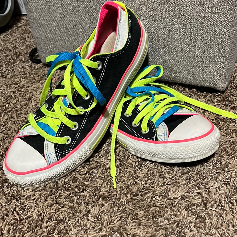Barely used I’m used bright neon all star converse